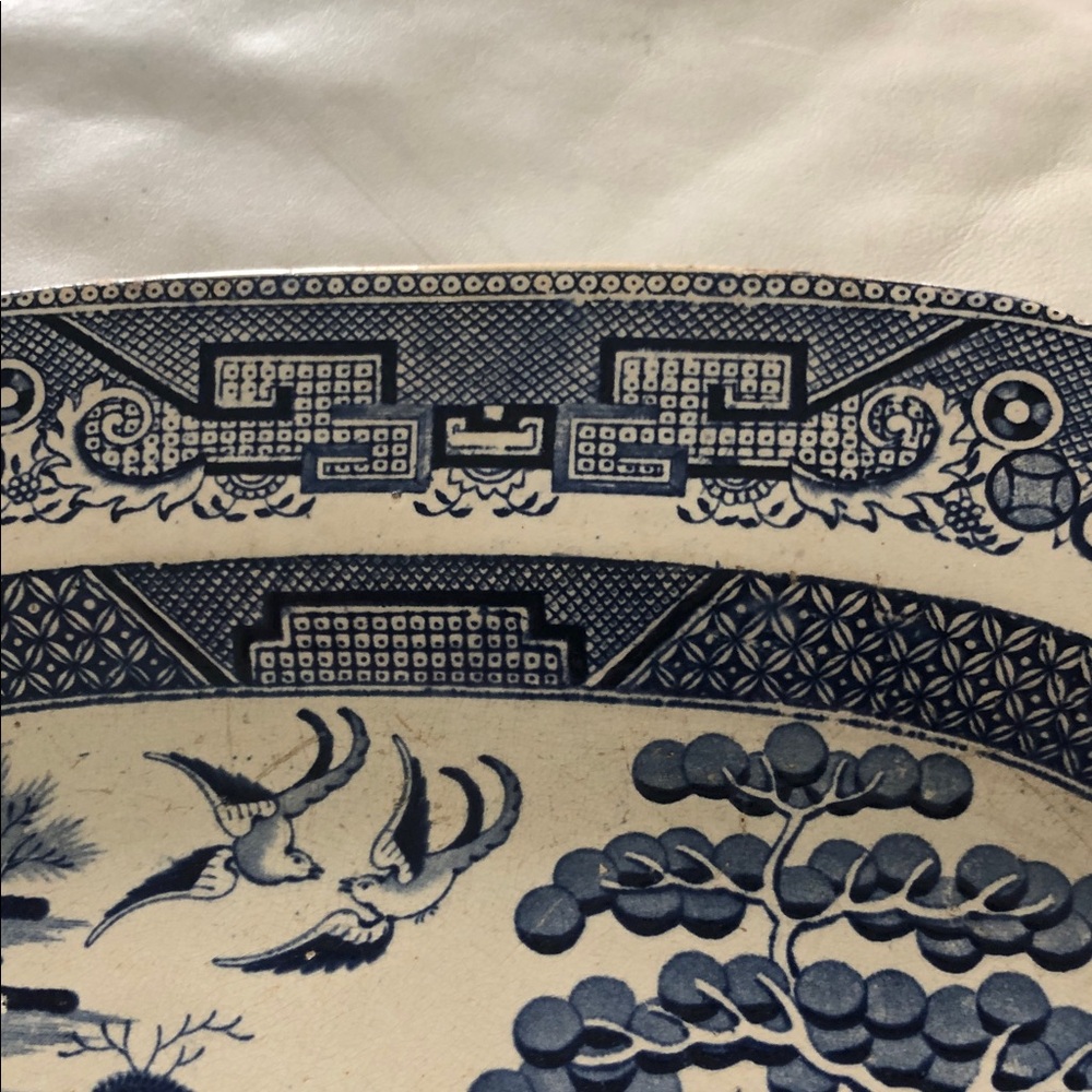 ANTIQUE PRE 1890’s STONEWARE PLATTER 14” - Picture 6 of 17